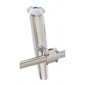 C.E. Smith Mid Mount 2-Way Clamp Rod Holder - Silver