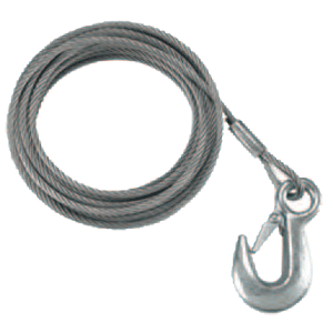 Fulton 7/32" x 50' Galvanized Winch Cable and Hook - 5,600 lbs.