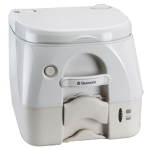 Dometic - 974MSD Portable Toilet 2.6 Gallon - Tan w/Brackets